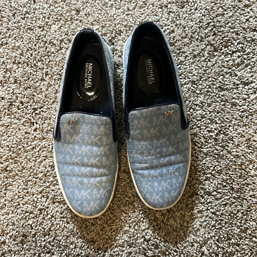 MK blue slip on shoes